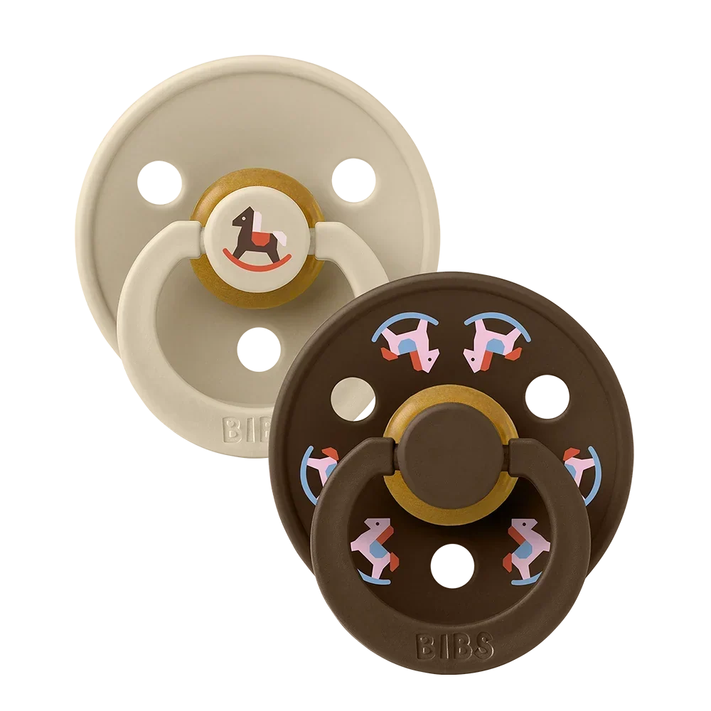 BIBS Colour Pacifiers 2 Pack - Holiday Horse Vanilla/Mocha | Bubbadue