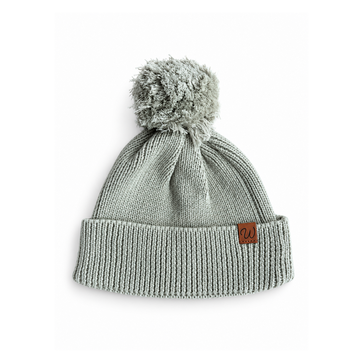 Ribbed Knitted Beanie (0-6 Months) - Sage