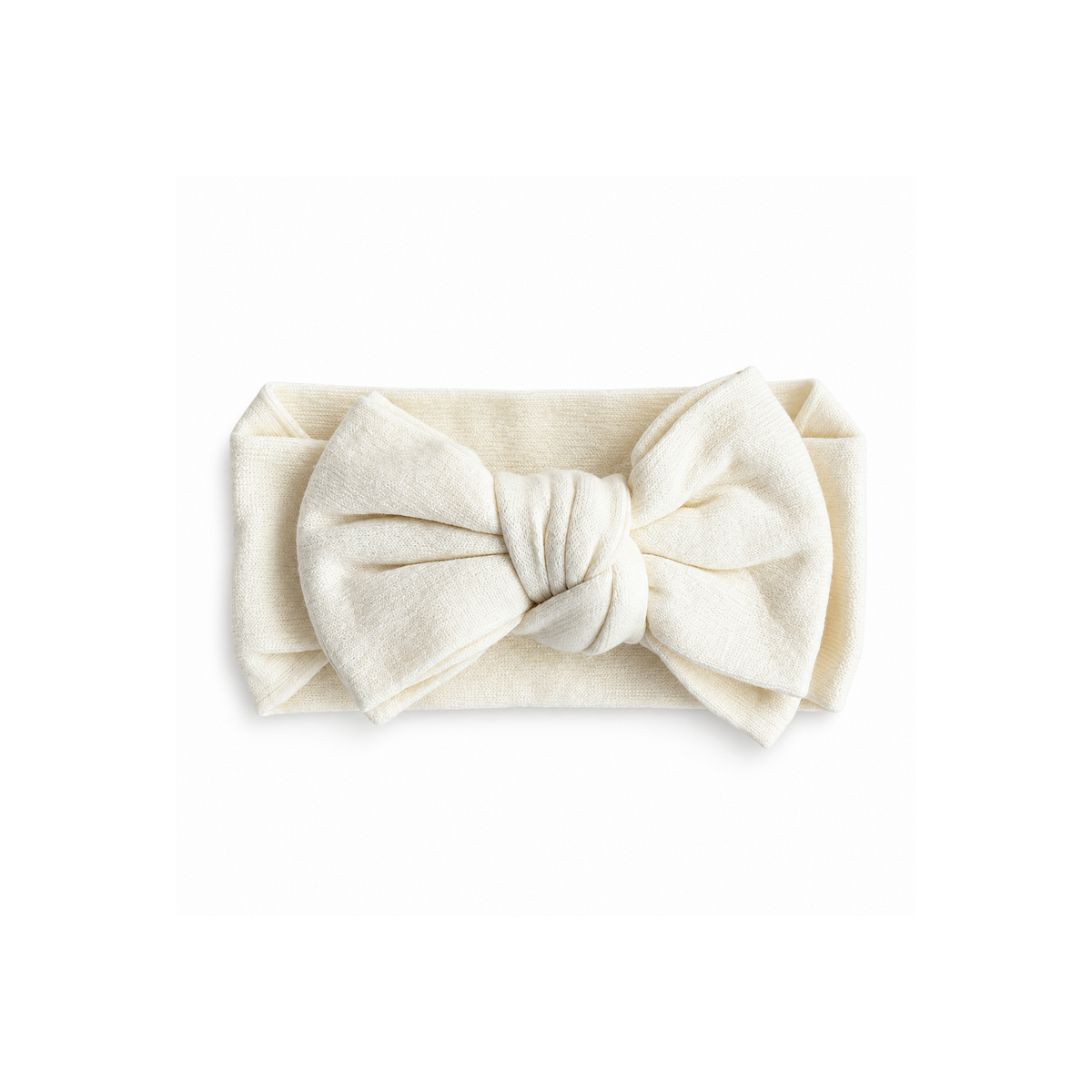 Cream oversized baby headband with knotted bow