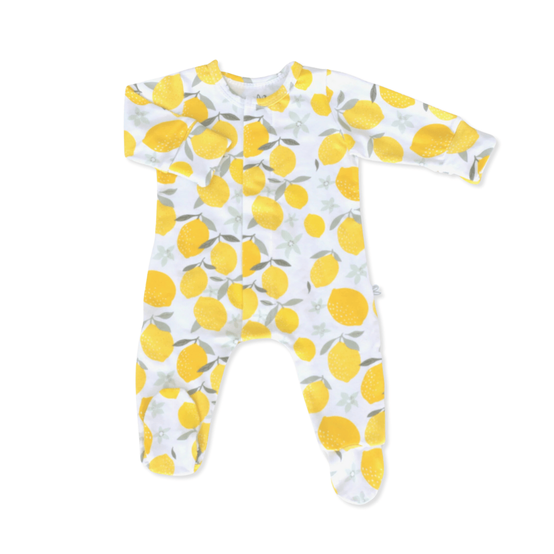 Magnetic Baby Romper - Lemon - Bubbadue