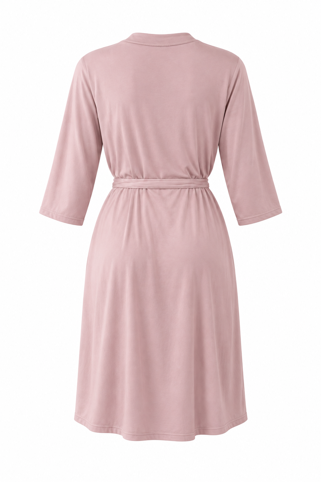 Mamadue Wrap Robe in Dusty Rose, back view