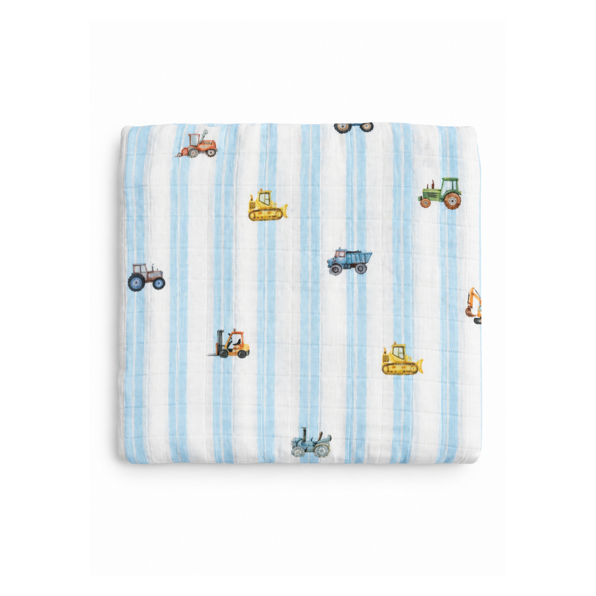 Soft Bubbadue Farm Lane baby muslin blanket with a charming farm-themed print, ideal for gentle comfort and everyday use.
