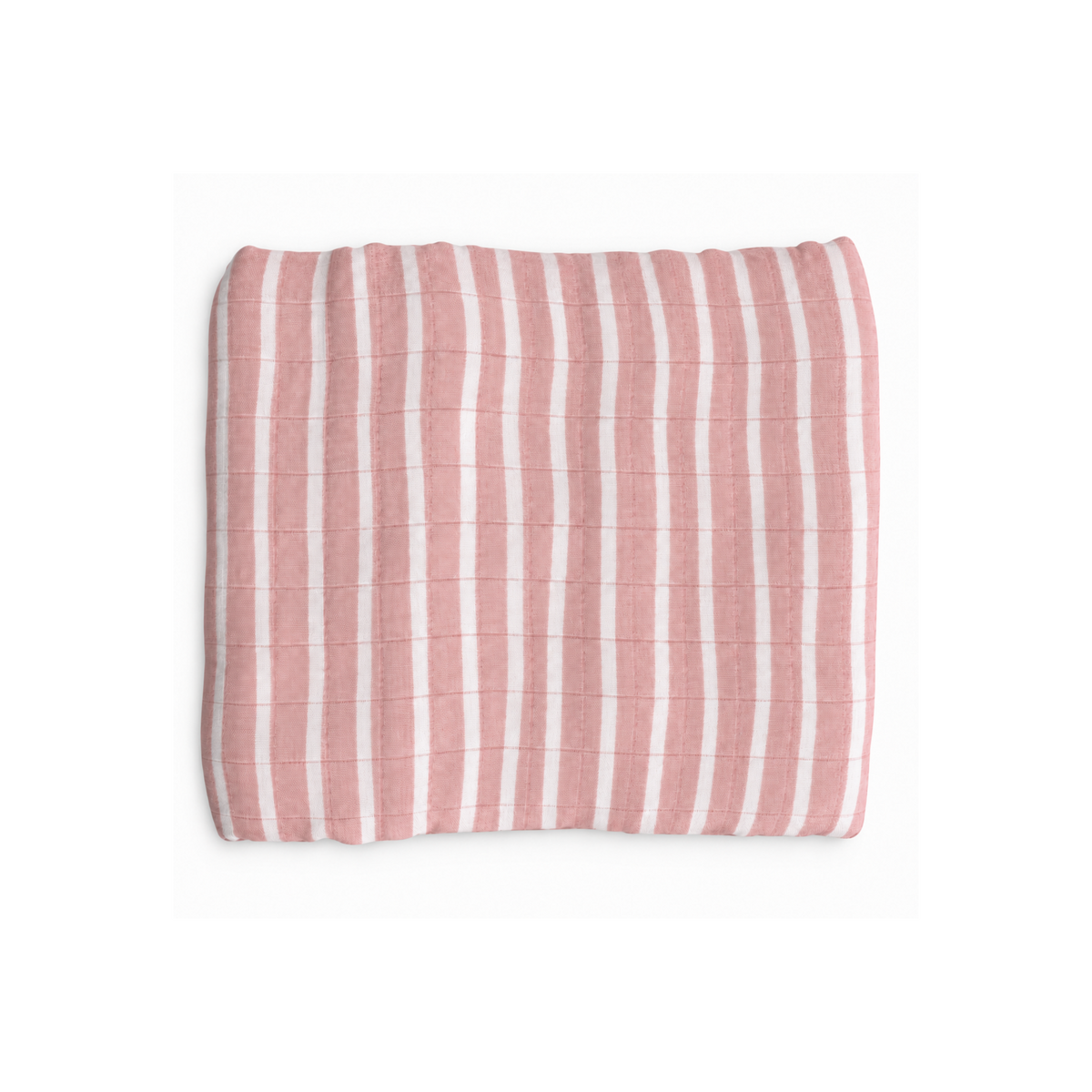Pink striped Bubbadue baby muslin blanket with soft, breathable fabric suitable for infants and everyday use.