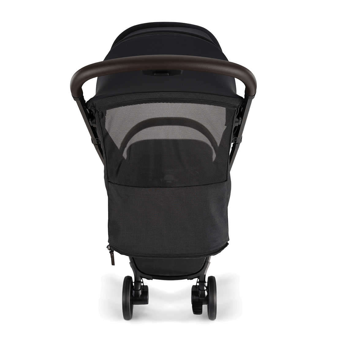 Nuna VIAA cabn Cabin Stroller in Caviar with ventilated canopy and compact frame