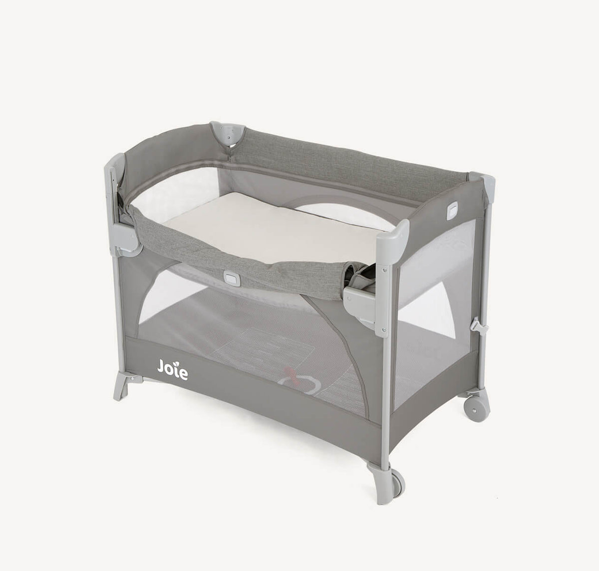 Joie Kubbie Sleep Bedside Crib & Travel Cot - Foggy Grey