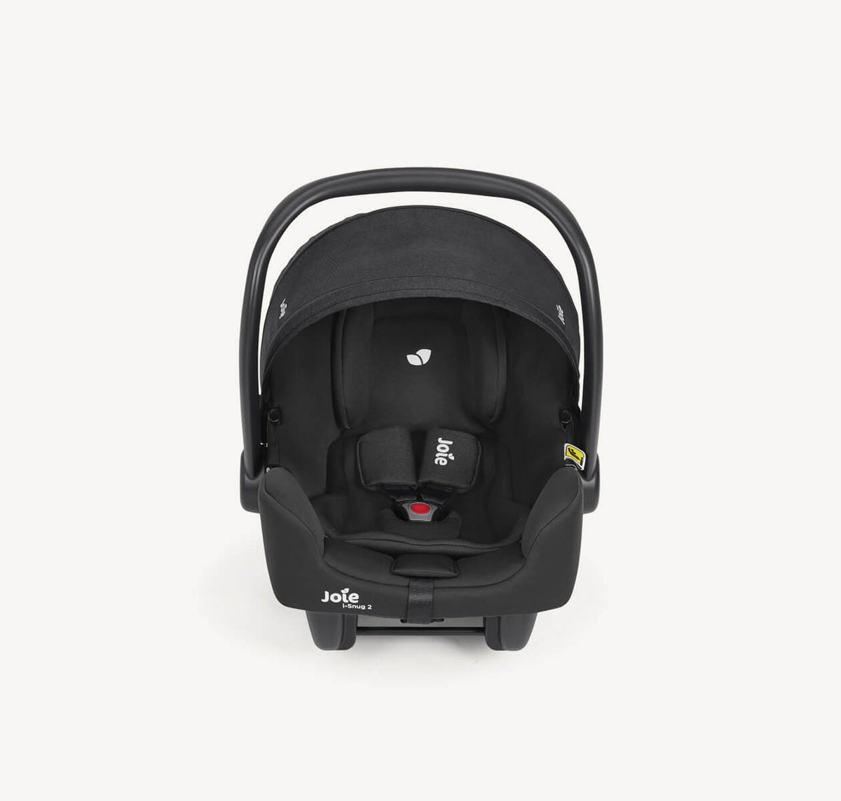 Joie i-Snug 2 i-Size infant car seat in Raven with adjustable canopy and secure harness for safe baby travel.