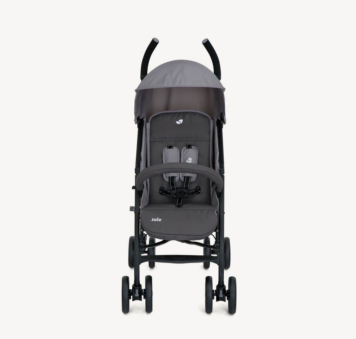 Joie Nitro LX lightweight umbrella stroller in dark pewter with compact fold and adjustable canopy for easy city travel.
