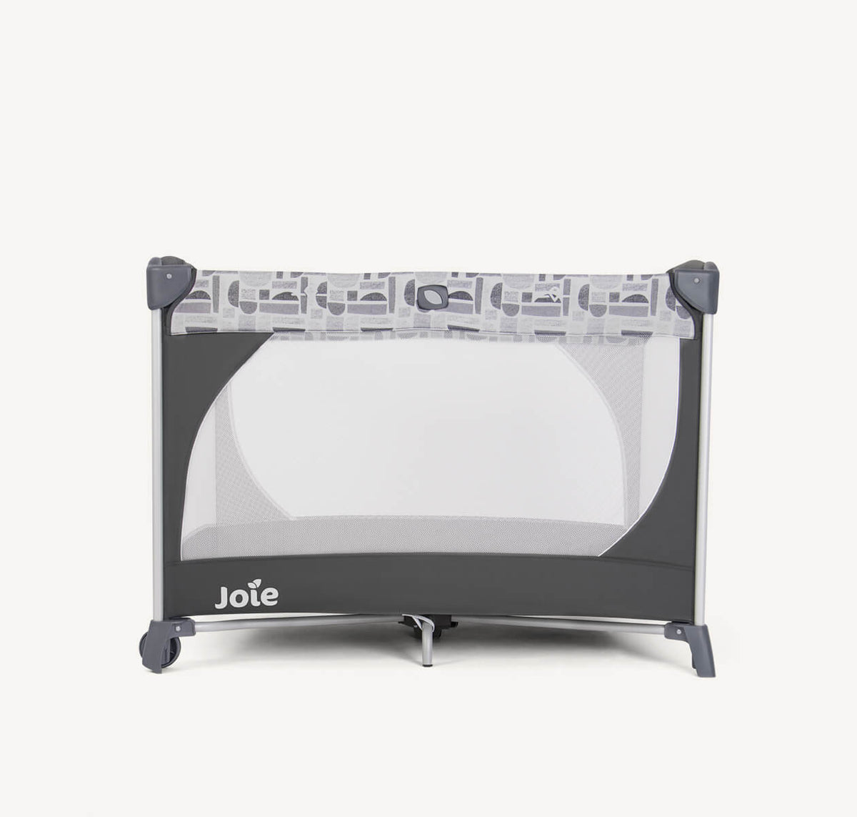 Joie Commuter Change Travel Cot Logan with mesh sides and compact design, ideal for easy travel and quick setup.