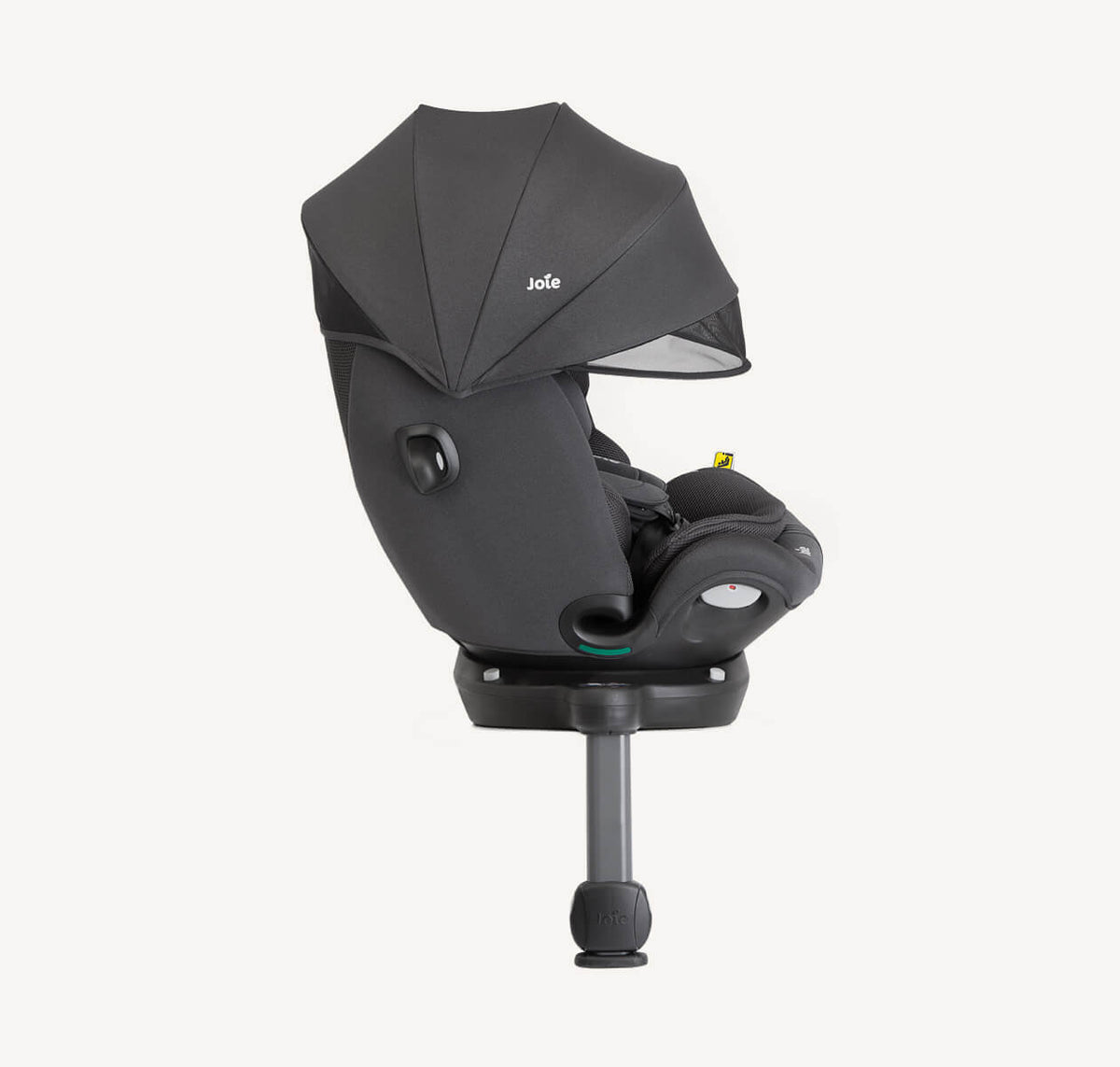 Joie i-Spin 360 Max spinning car seat with canopy, Mercury Mesh fabric, designed for safe child transportation in vehicles.
