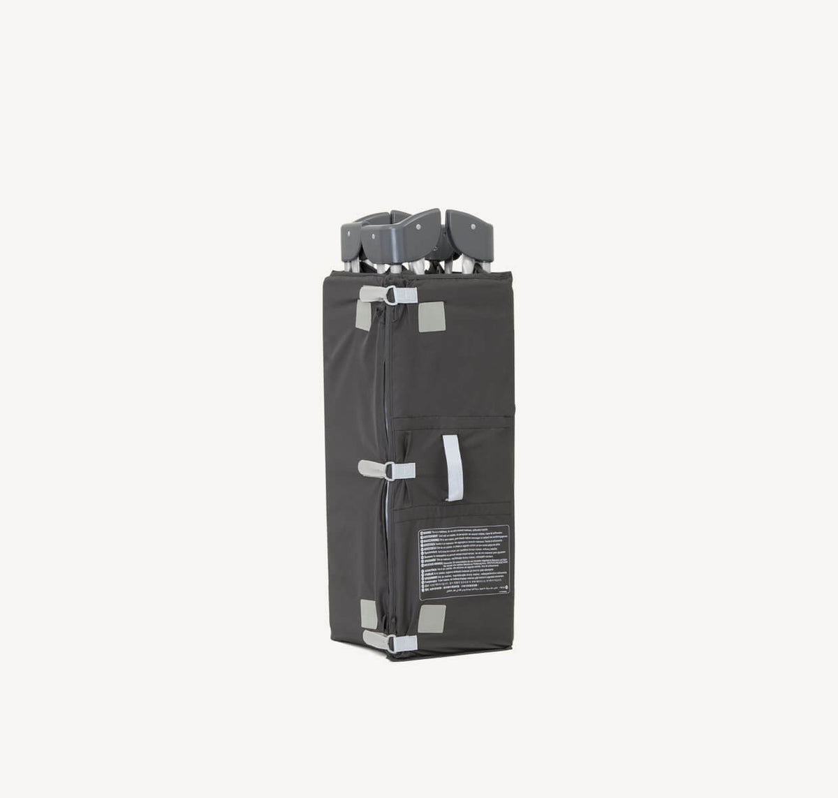 Folded Joie Commuter Change Travel Cot Logan, portable baby travel cot with compact design and easy fold mechanism.