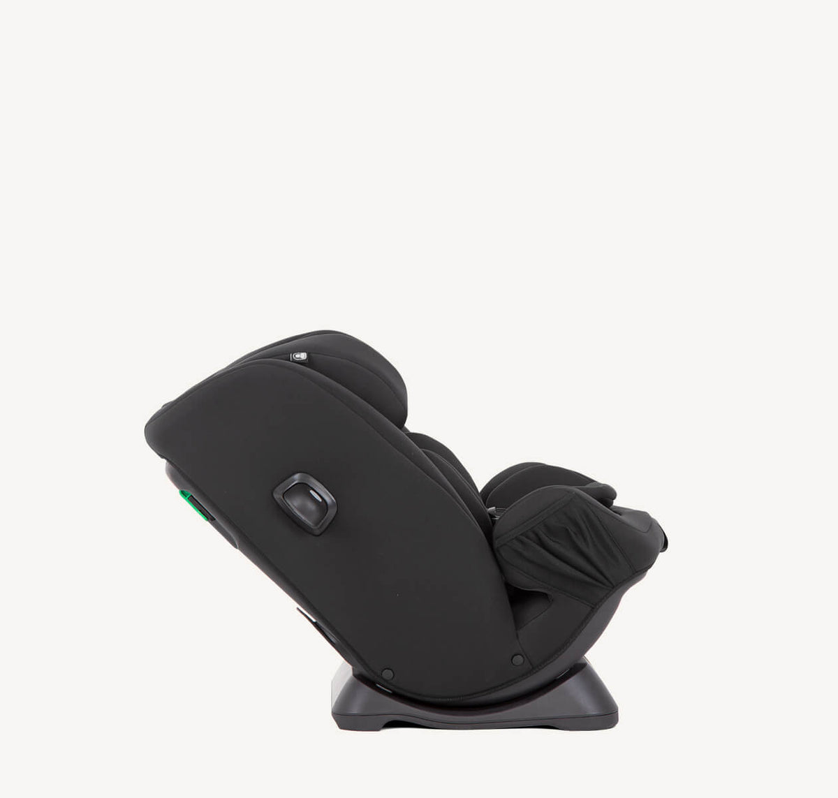 Joie Every Stage R129 toddler car seat in Shale, right profile view showing recline and secure harness system.
