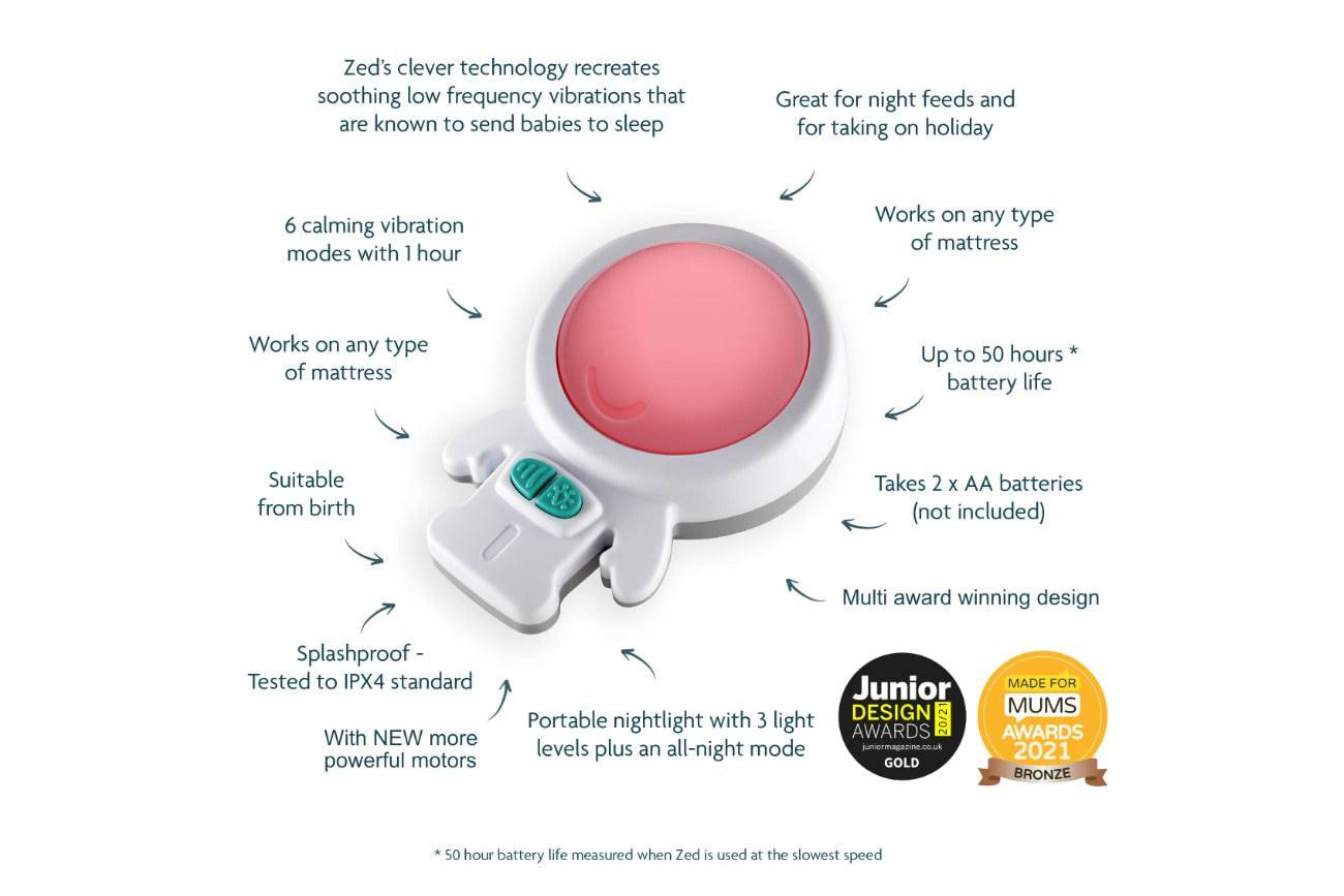 Zed - By Rockit | Vibration Sleep Soother and Night Light - Bubbadue