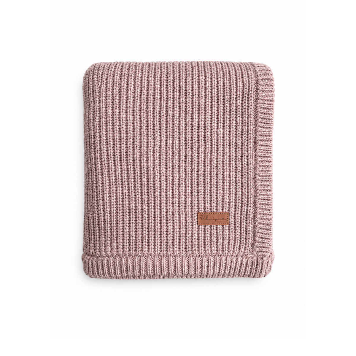 Dusty lilac Bubbadue Whisper weighted knitted blanket with soft texture and cozy design, perfect for relaxation and comfort.