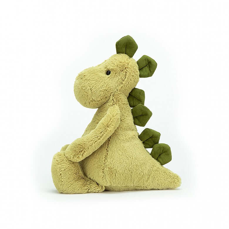 If I Were A Dinosaur Book & Bashful Dino - Jellycat Bashful Dino loves to read, and now the little ones can read along with him! Snuggle up to this sweet Jurassic friend and explore this fun and adventurous story. Size Small | 18cm SAFETY & CARE Tested to and passes the European Safety Standard for toys: EN71 parts 1, 2 & 3, for all ages. Suitable from birth. Book made from 100% paper board. Wipe clean only. Toy hand wash only; do not tumble dry, dry clean or iron. Not recommended to clean in a washing mach