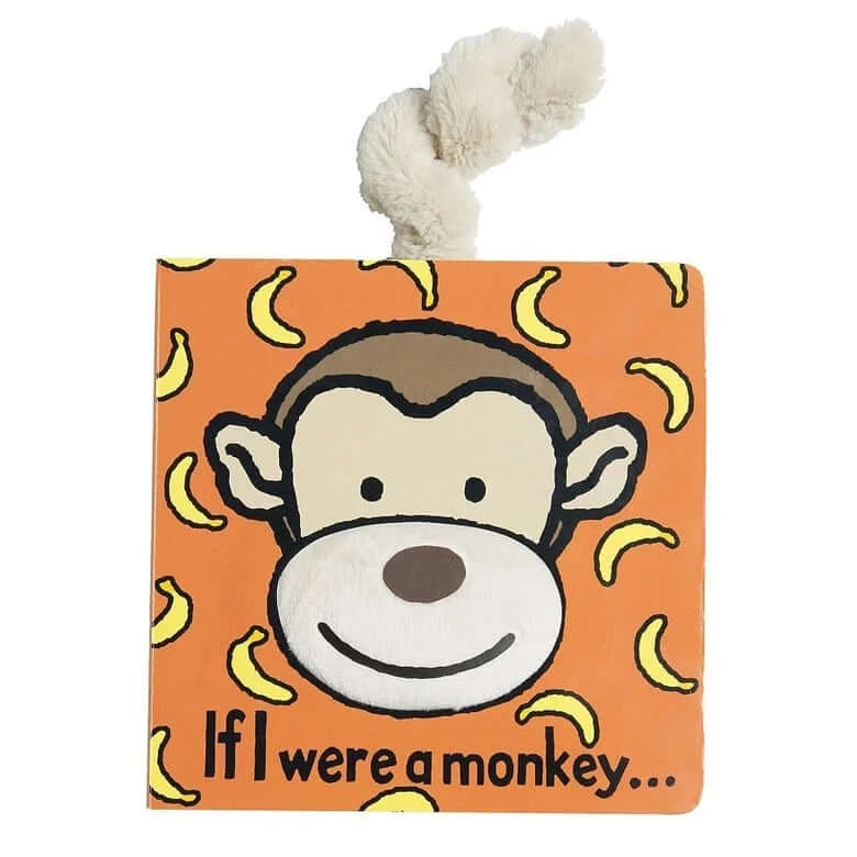 If I Were A Monkey Book - Jellycat I wanna be like you-hoo-hoo! Definitely one for cheeky readers! 'If I Were a Monkey' is funny, feely and perfect for swinging scamps! A sturdy board book bursting with colour, it's the perfect gift for any nursery. Little ones can listen, look and play with feely panels to imagine being a monkey. Tails you win! (English written language) SAFETY & CARE Tested to and passes the European Safety Standard for toys: EN71 parts 1, 2 & 3, for all ages. Suitable from birth. Made fr